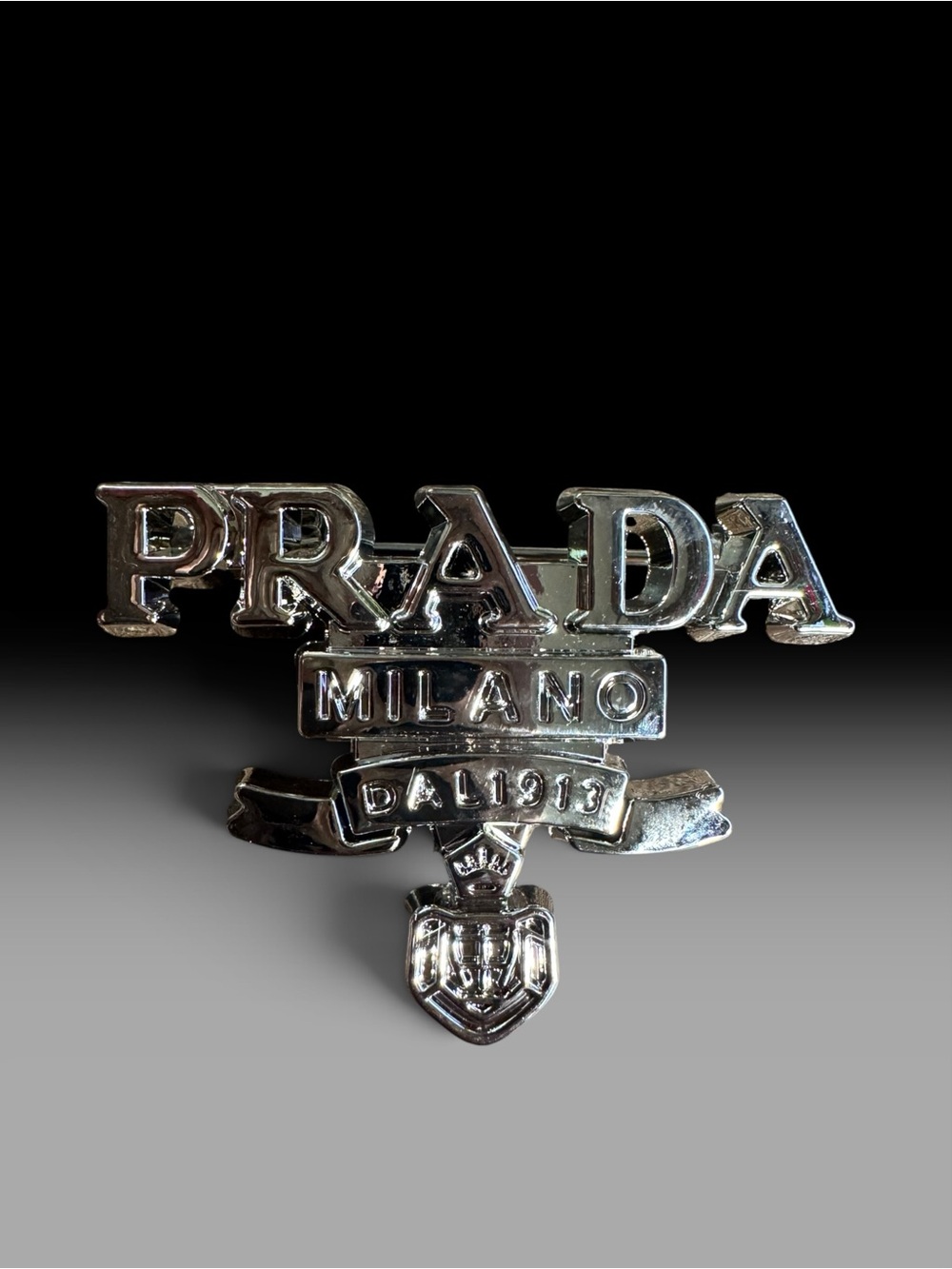 Silver Milano Crest Brooch Pin Women's Jewelry